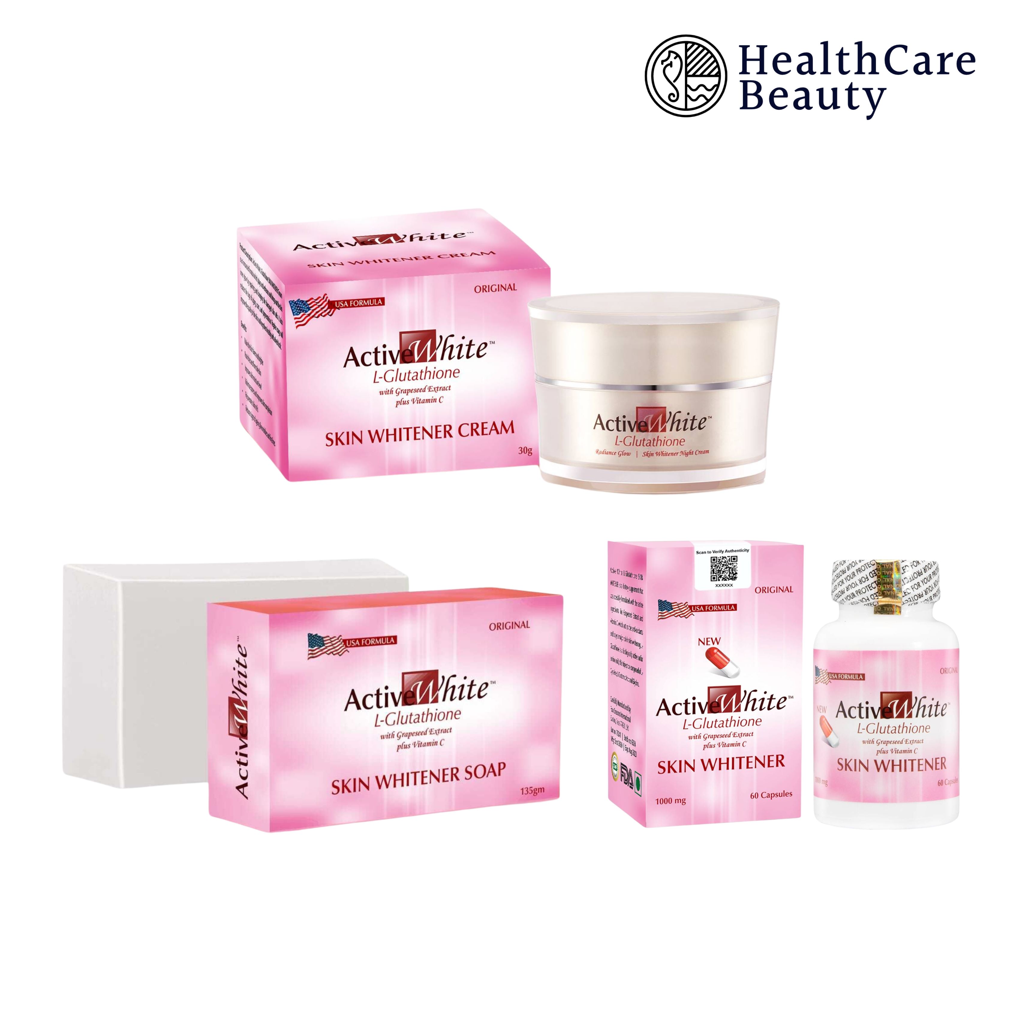 Active White L Glutathione Skin Whitening Night Cream Capsules | Healthcare Beauty