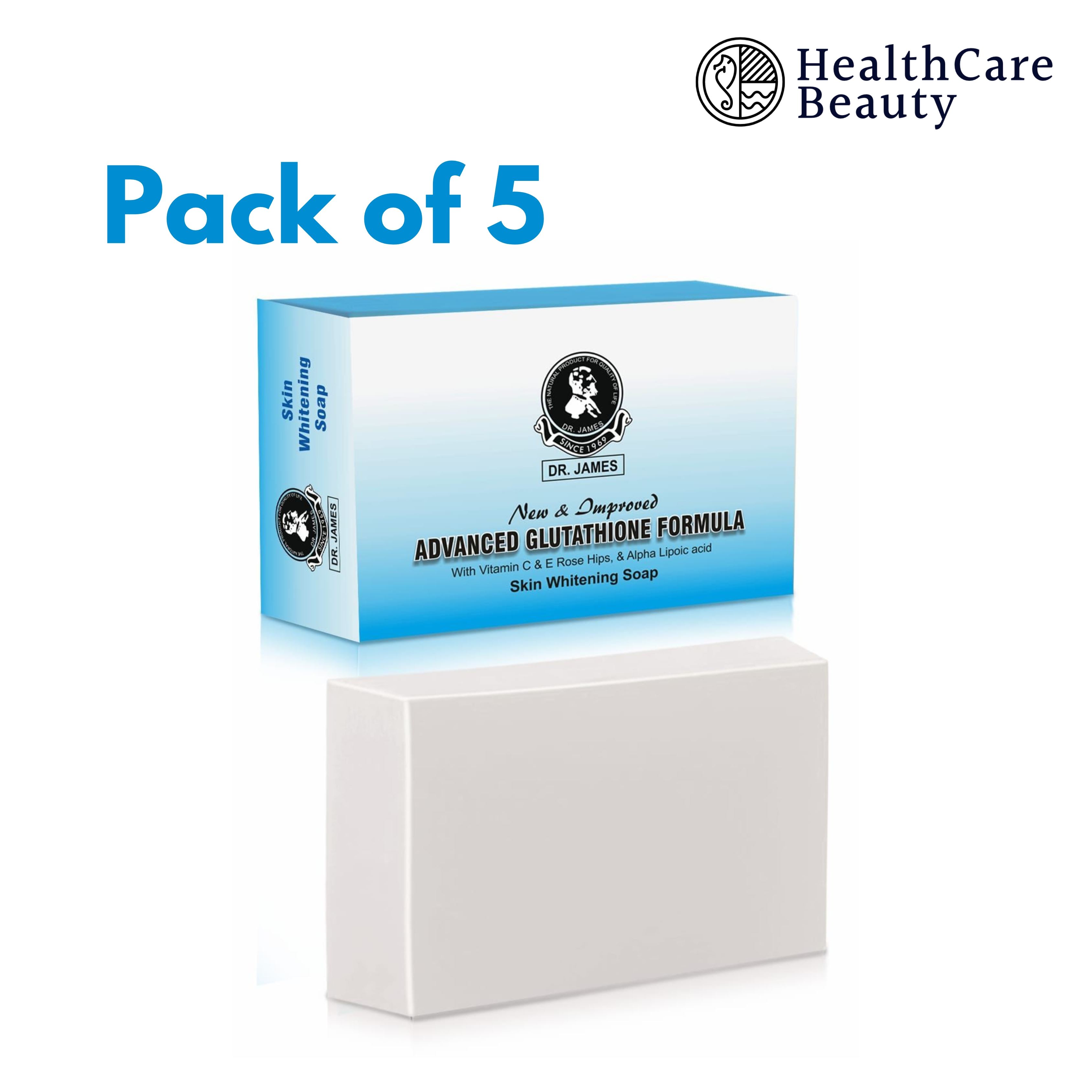 Dr James Advanced Glutathione Skin Whitening Soap Pack of 5 | Healthcare Beauty