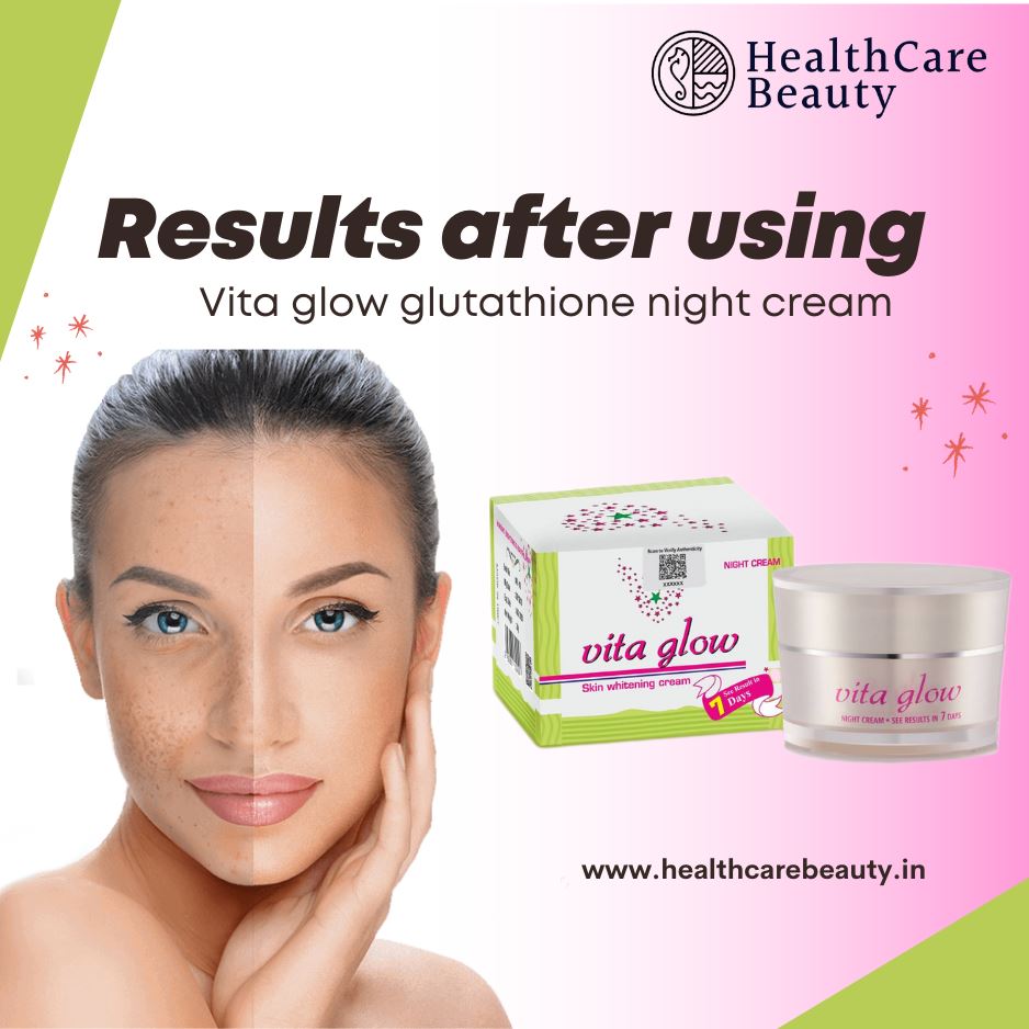 Results after using vita glow night cream